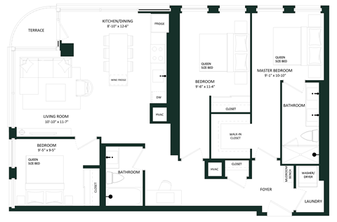 floor plan of the ground floor of a house